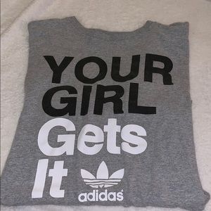Grey adidas short sleeve shirt